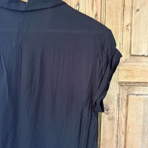 AllSaints US 0 / UK 4 Black Cheyne‎ Shirt Blouse Button Front - Picture 8 of 9